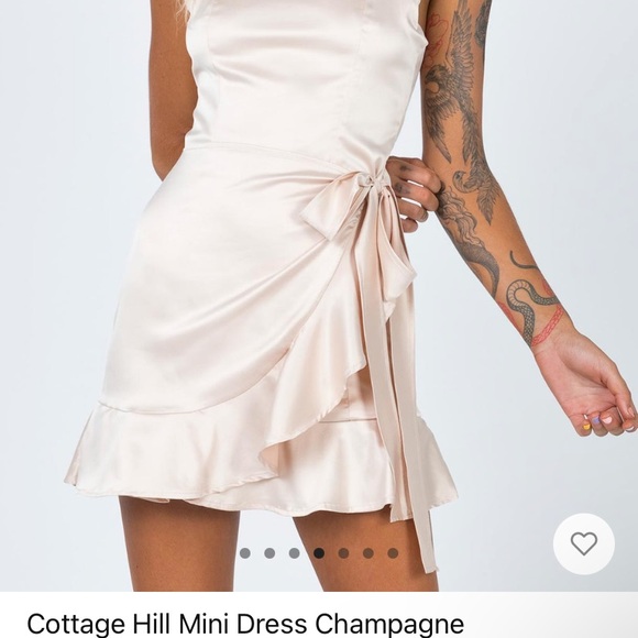 Princess Polly Cottage Hill Mini Dress Champagne NWT - Picture 4 of 4